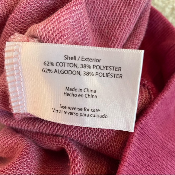 Wildfox Women’s Pink Tie Dye Terry Pullover Hooded Sweatshirt Hoodie NWT Large - Picture 9 of 11